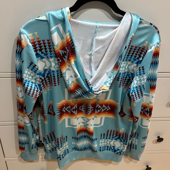 Colorful Geometric Pattern Hoodie - Picture 2 of 2